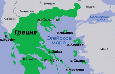 Изумрудный рай — остров Корфу на карте Остров Корфу на карте мира, Европы и Греции на русском языке